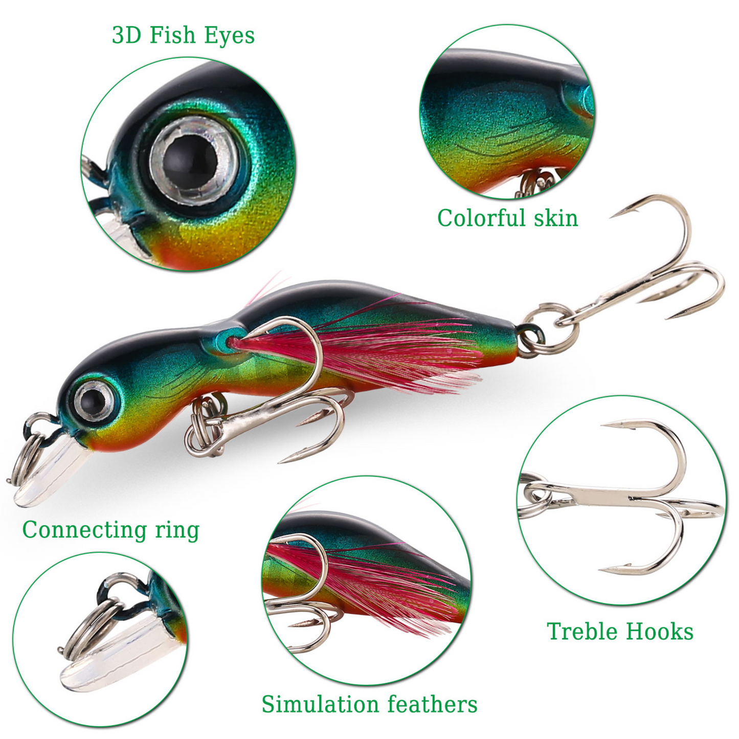 Fishing Bait Set 4PCS Wobbler Anti-corrosion Fishing Tackles De Pesca