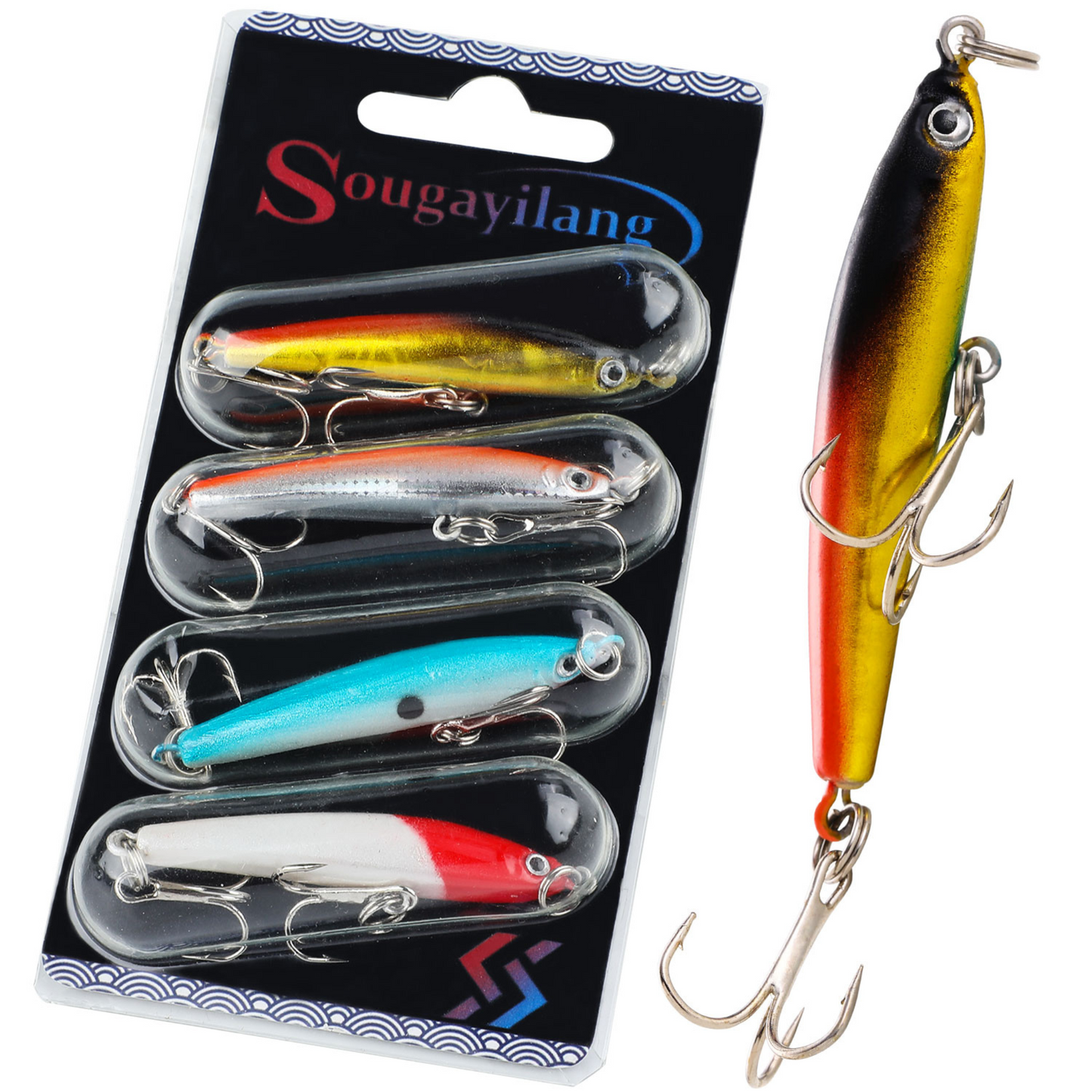 Fishing Bait Set 4PCS Wobbler Anti-corrosion Fishing Tackles De Pesca