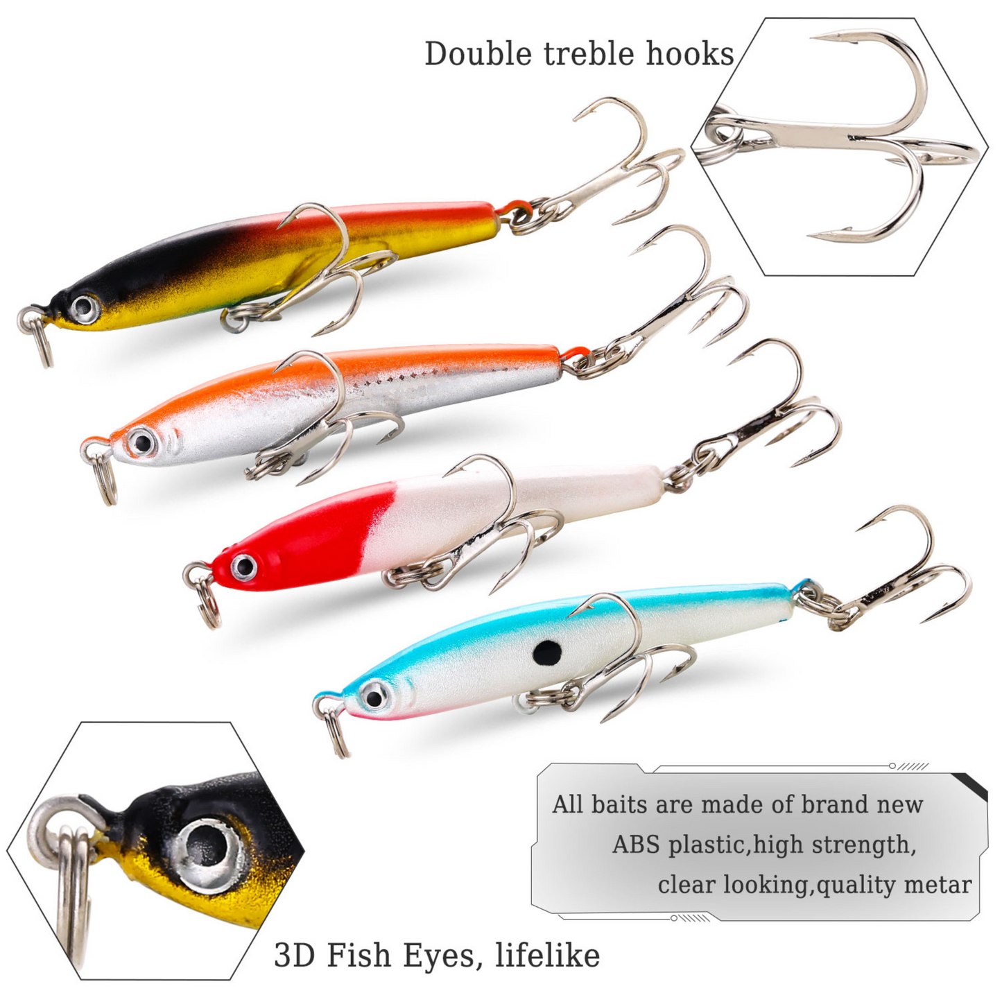 Fishing Bait Set 4PCS Wobbler Anti-corrosion Fishing Tackles De Pesca