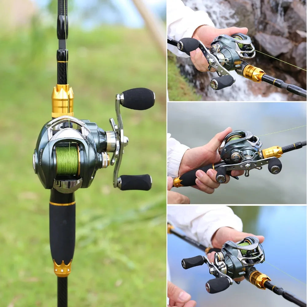 Lure Carbon Spinning Lure Rod and Casting Fishing Reel Sets Pesca