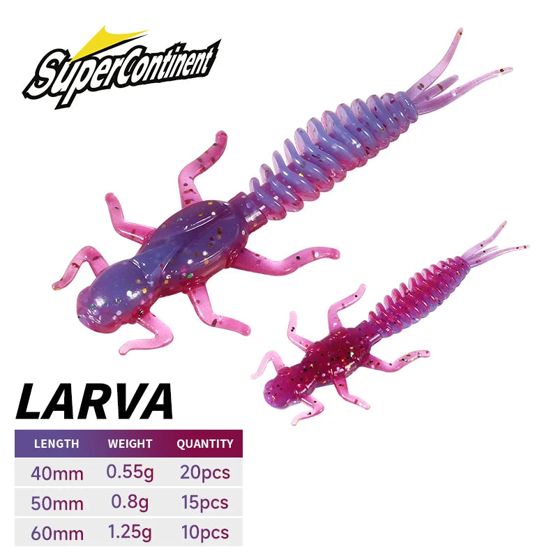 Soft Lures Soft Plastic Lures Larva 6cm/5cm Floating Freshwater Swimbaits Silicone Soft Bait Worm For Fishing