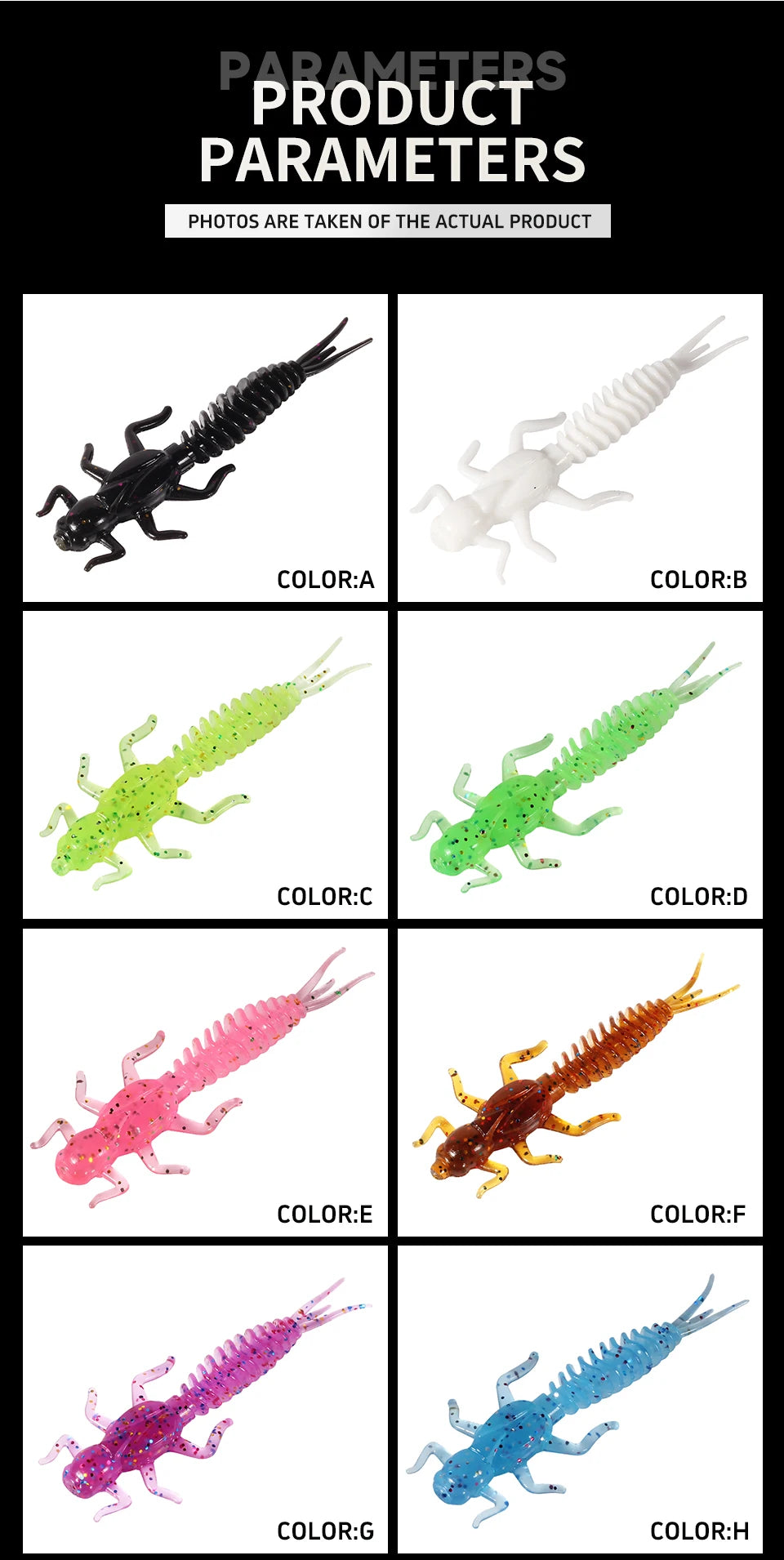 Soft Lures Soft Plastic Lures Larva 6cm/5cm Floating Freshwater Swimbaits Silicone Soft Bait Worm For Fishing