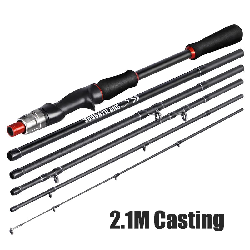 Lure Fishing Rod Carbon Fiber Spinning Casting Travel Fishing Pole Pesca