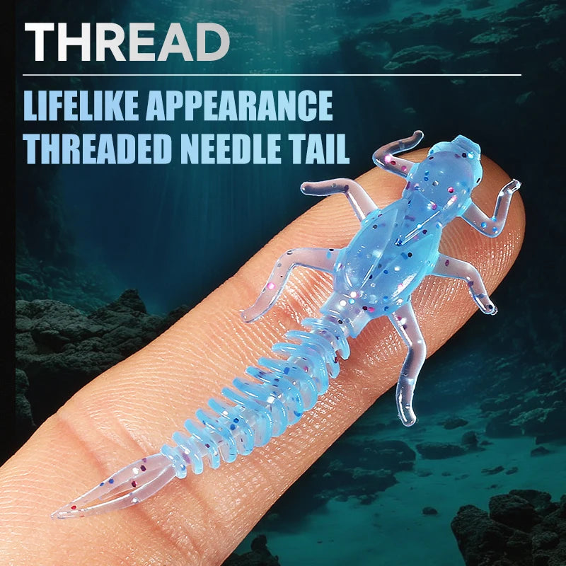 Soft Lures Soft Plastic Lures Larva 6cm/5cm Floating Freshwater Swimbaits Silicone Soft Bait Worm For Fishing