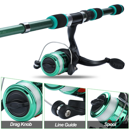 Spinning Fishing Rod and Reel Combo1.8M Full Fishing Kit