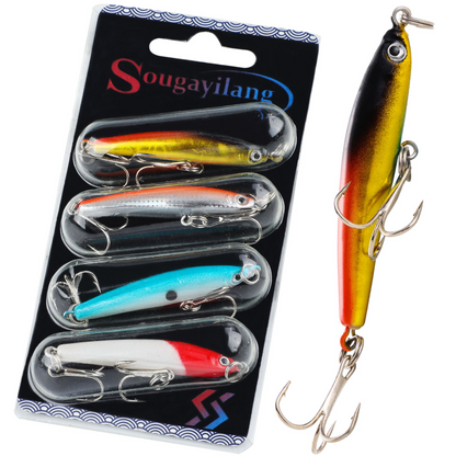 Fishing Bait Set 4PCS Wobbler Anti-corrosion Fishing Tackles De Pesca