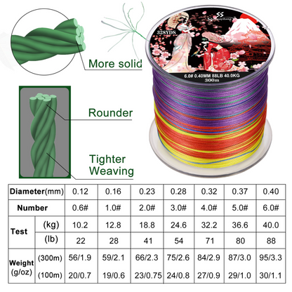 Strands Braided Fishing Line 100M 300M Multifilament Carp Japanese PE Line