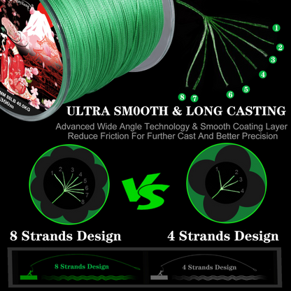 Strands Braided Fishing Line 100M 300M Multifilament Carp Japanese PE Line