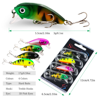 Fishing Bait Set 4PCS Wobbler Anti-corrosion Fishing Tackles De Pesca