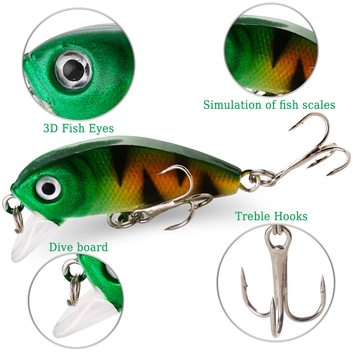 Fishing Bait Set 4PCS Wobbler Anti-corrosion Fishing Tackles De Pesca