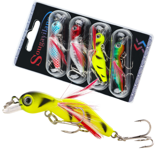 Fishing Bait Set 4PCS Wobbler Anti-corrosion Fishing Tackles De Pesca