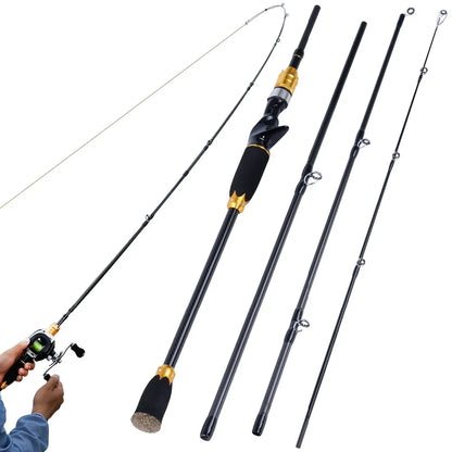 Lure Carbon Spinning Lure Rod and Casting Fishing Reel Sets Pesca