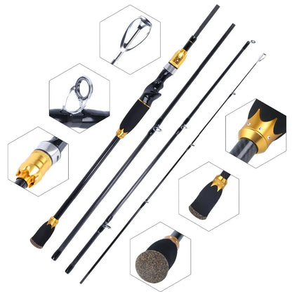 Lure Carbon Spinning Lure Rod and Casting Fishing Reel Sets Pesca