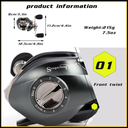 Lure Carbon Spinning Lure Rod and Casting Fishing Reel Sets Pesca