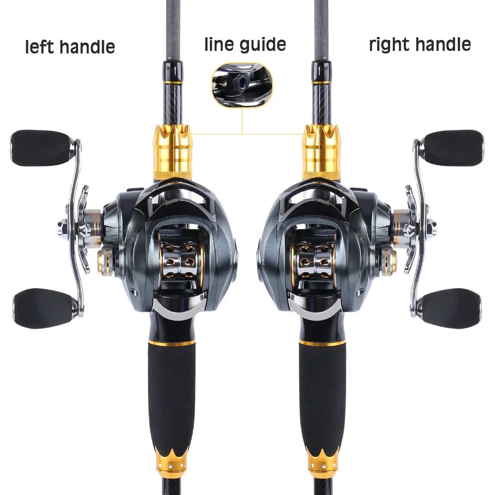 Lure Carbon Spinning Lure Rod and Casting Fishing Reel Sets Pesca