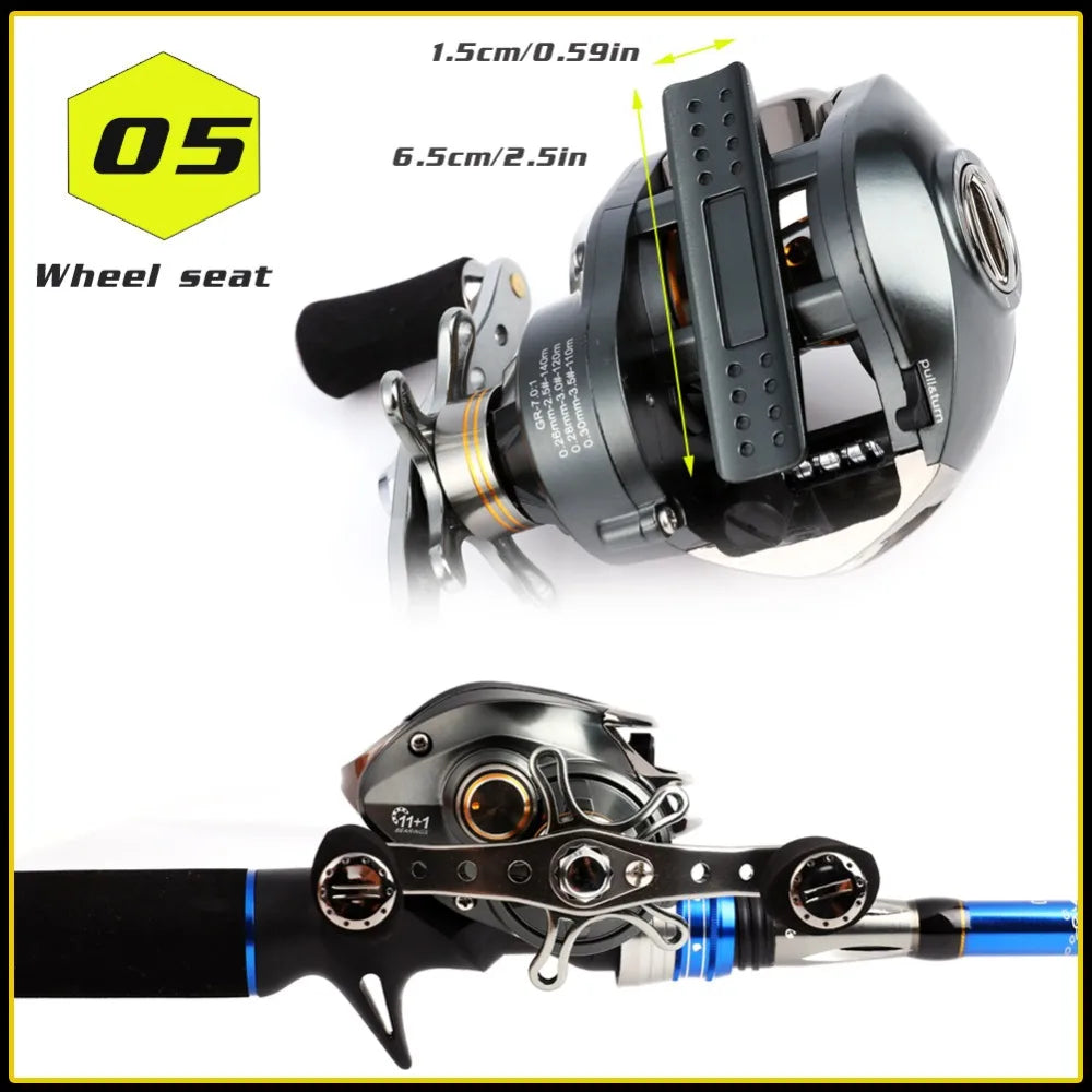 Lure Carbon Spinning Lure Rod and Casting Fishing Reel Sets Pesca