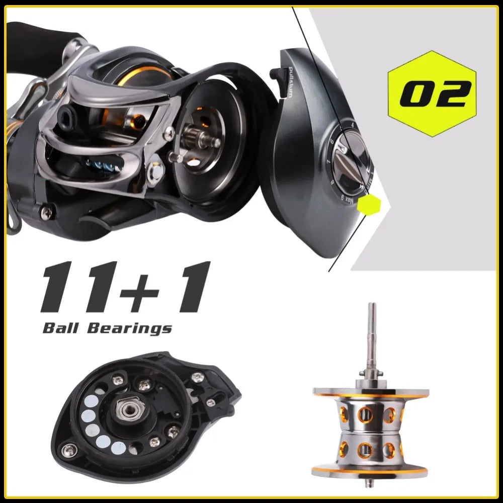 Lure Carbon Spinning Lure Rod and Casting Fishing Reel Sets Pesca