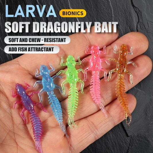 Soft Lures  Soft Plastic Lures Larva  6cm/5cm Floating Freshwater Swimbaits Silicone Soft Bait Worm For Fishing