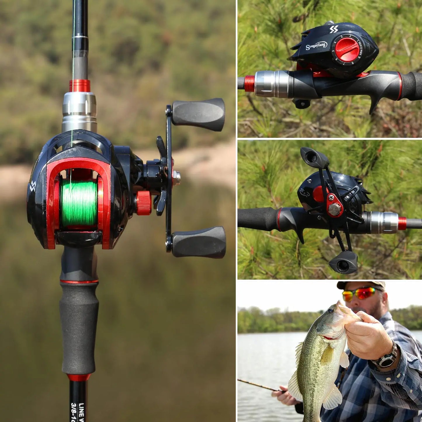 Fishing Full Combo 1.8-2.1m Carbon Fiber Baitcasting Rod