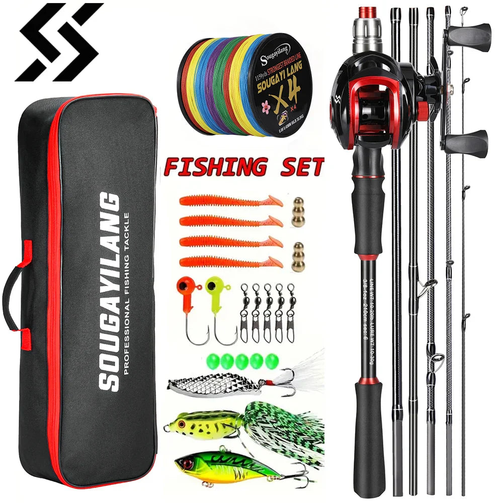 Fishing Full Combo 1.8-2.1m Carbon Fiber Baitcasting Rod