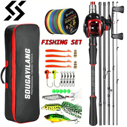 Fishing Full Combo 1.8-2.1m Carbon Fiber Baitcasting Rod