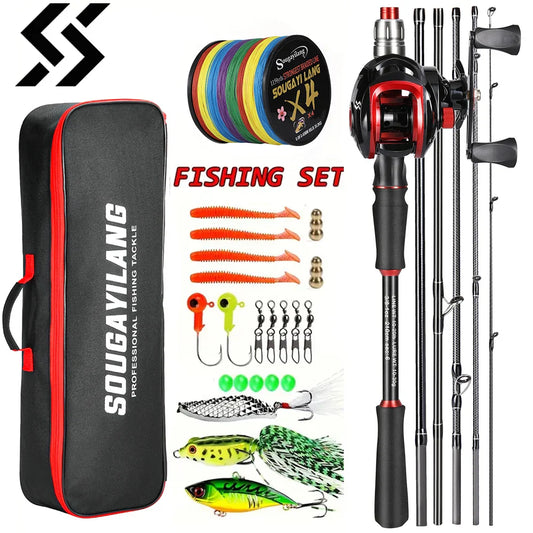 Fishing Full Combo 1.8-2.1m Carbon Fiber Baitcasting Rod