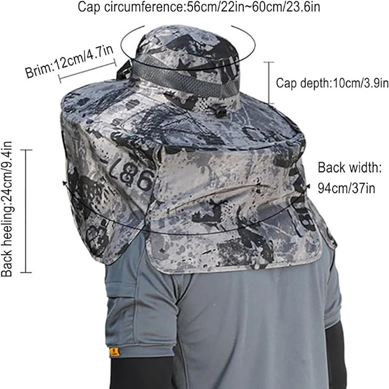Wide Brim Solar Fan Outdoor Fishing Hat,Solar Fan Hat Upf50+ Fan Hat