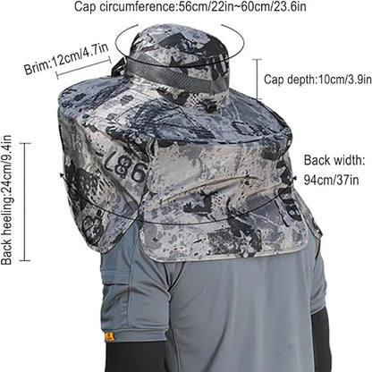 Wide Brim Solar Fan Outdoor Fishing Hat,Solar Fan Hat Upf50+ Fan Hat