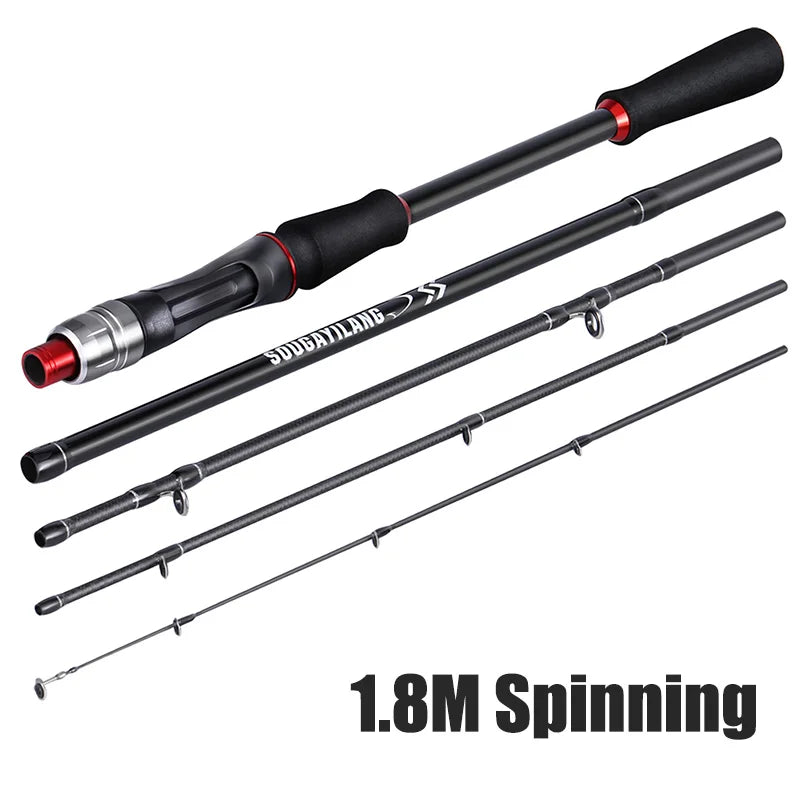 Lure Fishing Rod Carbon Fiber Spinning Casting Travel Fishing Pole Pesca