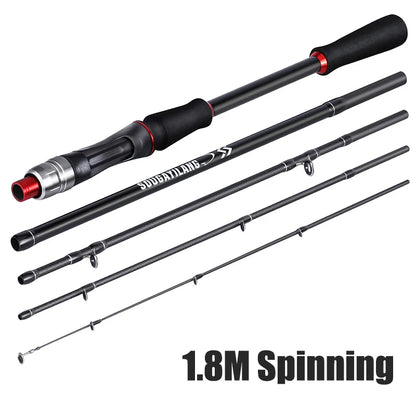 Lure Fishing Rod Carbon Fiber Spinning Casting Travel Fishing Pole Pesca