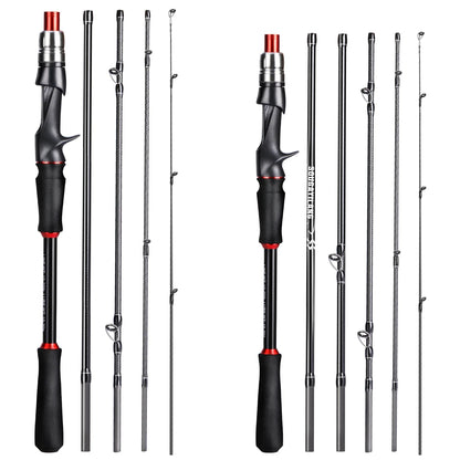 Lure Fishing Rod Carbon Fiber Spinning Casting Travel Fishing Pole Pesca