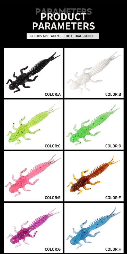 Soft Lures  Soft Plastic Lures Larva  6cm/5cm Floating Freshwater Swimbaits Silicone Soft Bait Worm For Fishing