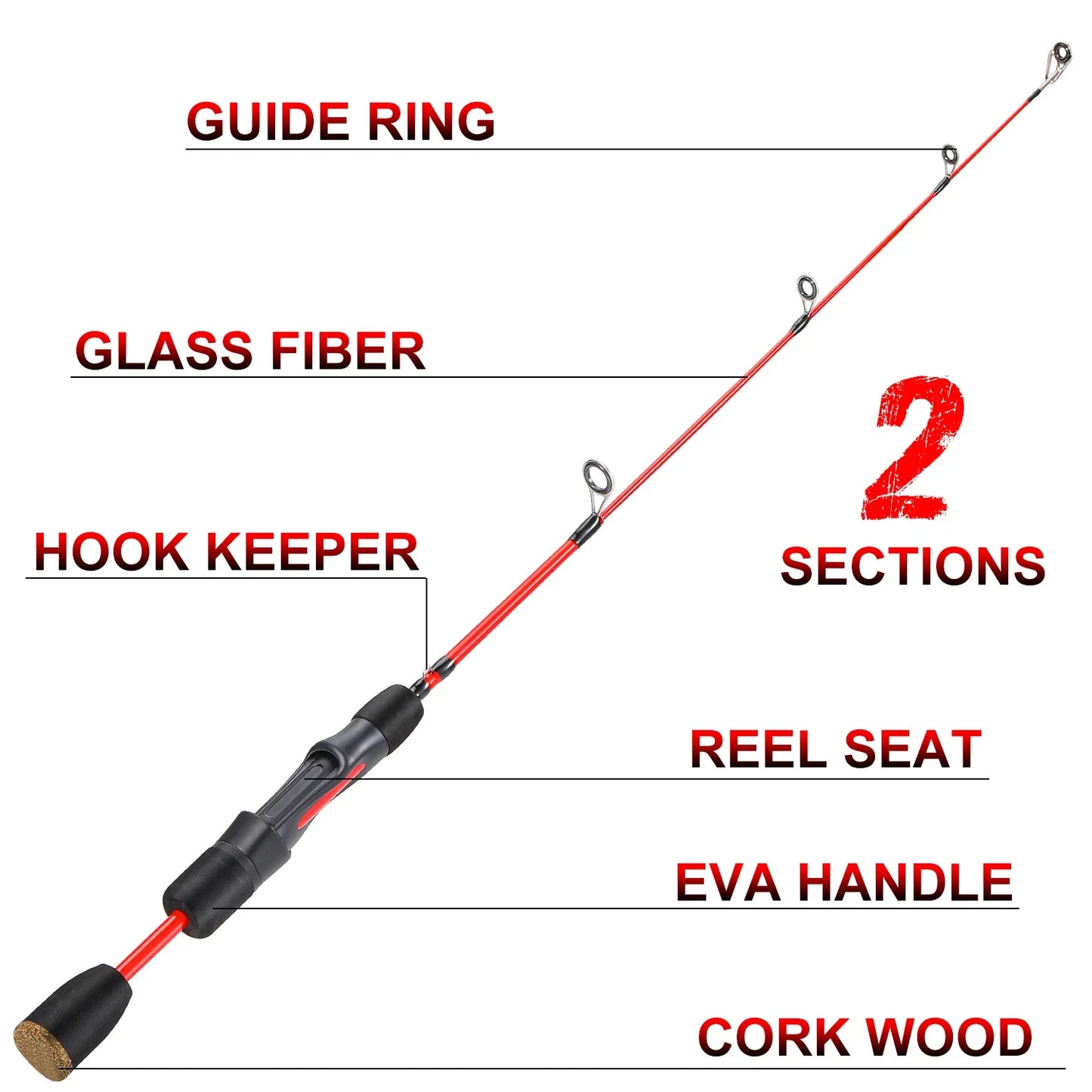 Ice Fishing Rod EVA Non-slip Handle, River Shrimp Carp Fishing Pole