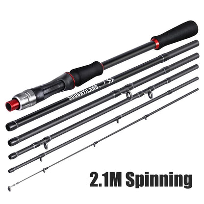 Lure Fishing Rod Carbon Fiber Spinning Casting Travel Fishing Pole Pesca