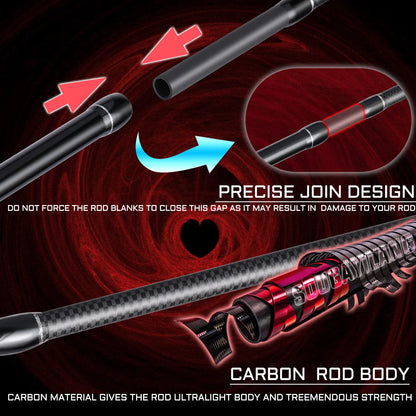 Lure Fishing Rod Carbon Fiber Spinning Casting Travel Fishing Pole Pesca
