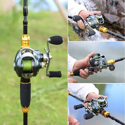 Lure Carbon Spinning Lure Rod and Casting Fishing Reel Sets Pesca