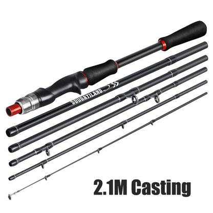 Lure Fishing Rod Carbon Fiber Spinning Casting Travel Fishing Pole Pesca