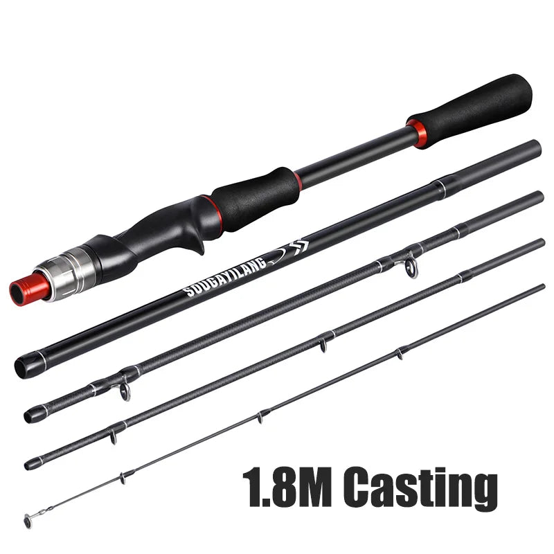 Lure Fishing Rod Carbon Fiber Spinning Casting Travel Fishing Pole Pesca
