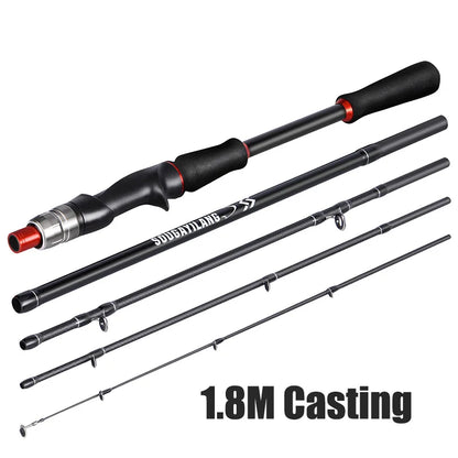 Lure Fishing Rod Carbon Fiber Spinning Casting Travel Fishing Pole Pesca