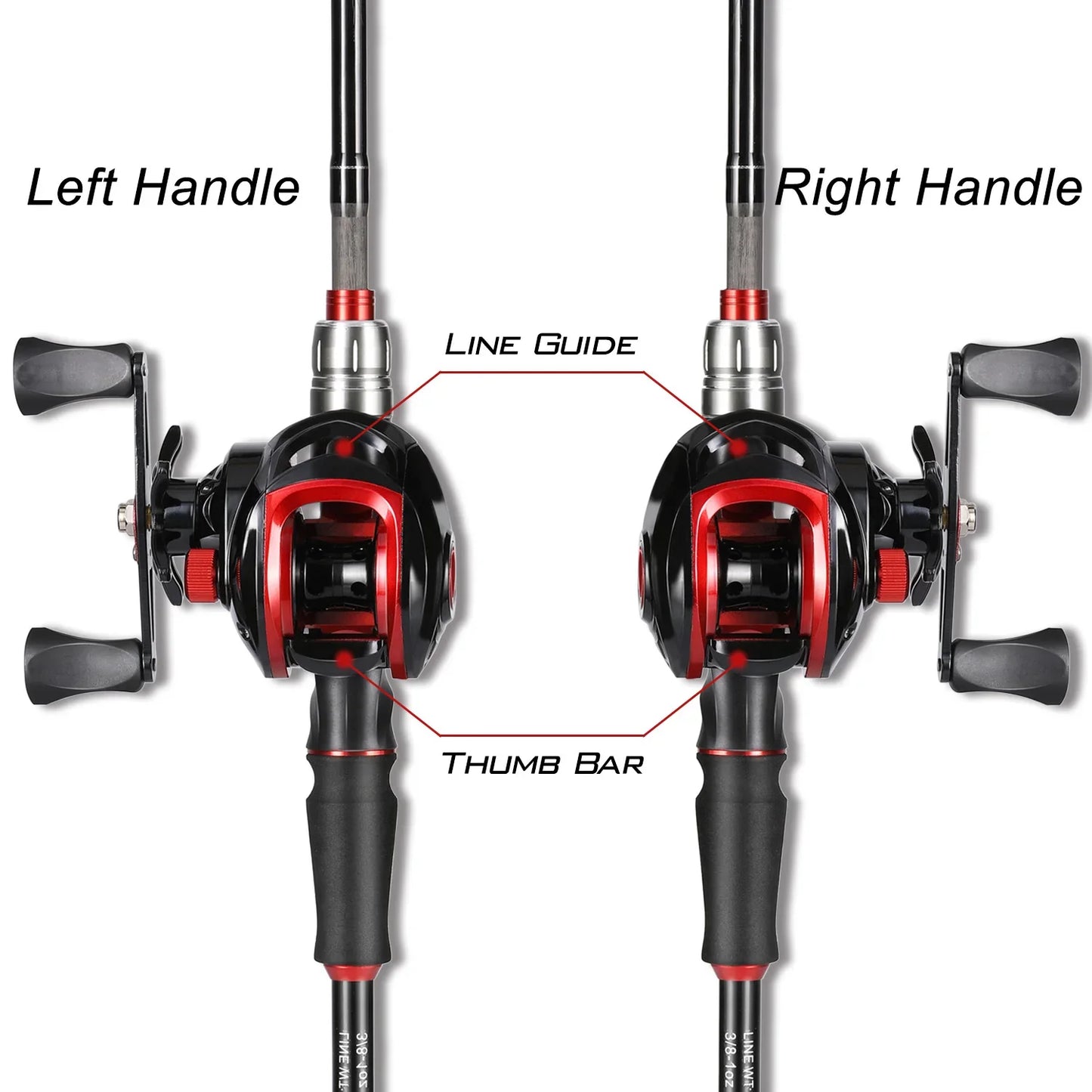 Fishing Full Combo 1.8-2.1m Carbon Fiber Baitcasting Rod
